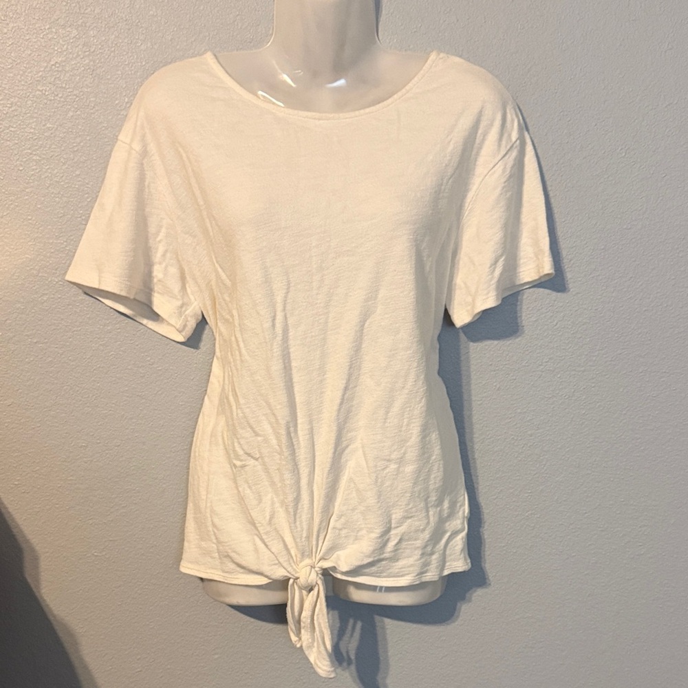 Old Navy Cream Tie-Front Short Sleeve Tee